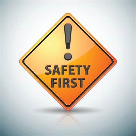 Safety First Sign On Road Illustrations Royalty Free Vector Graphics