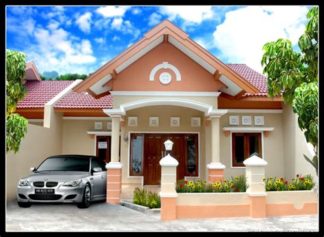 Rumah minimalis idaman tampak depan dengan batu alam. Rumah Rumah Cantik | Gallery Taman Minimalis