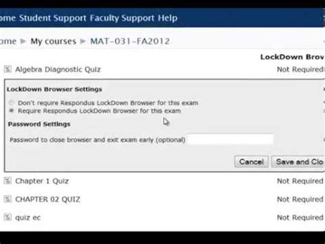 Sign into canvas and access your course. Securing Moodle Quiz with Respondus Lockdown Browser (for ...