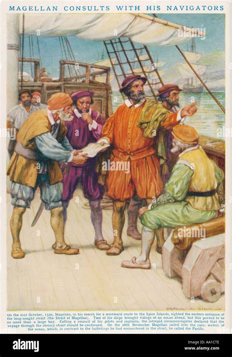 Magellan And His Crew Stock Photo Alamy