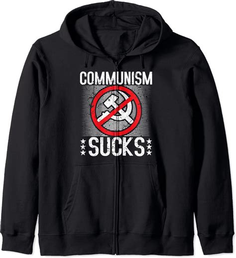 Communism Sucks Anti Communist Pro Democracy Zip Hoodie Clothing Shoes And Jewelry