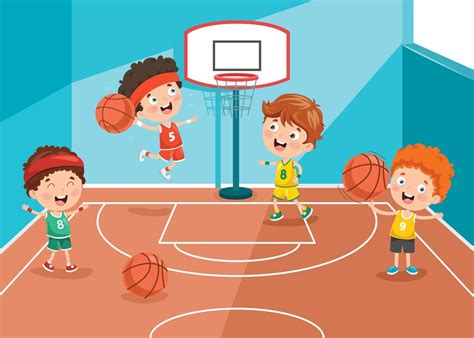 Little Kid Playing Basketball 2956573 Vector Art At Vecteezy