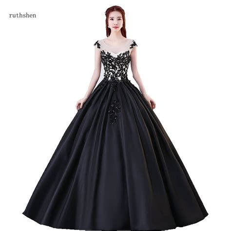 Ruthshen Black And White Satin Quinceanera Dresses Elegant Ball Gowns