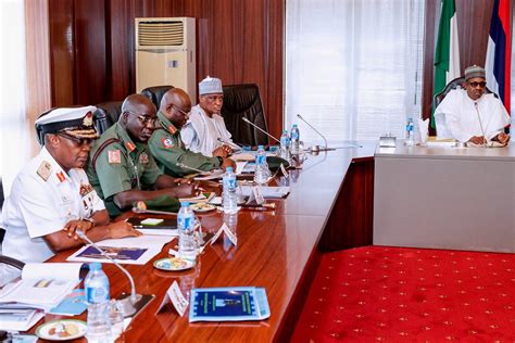 The new service chiefs are: Buhari Resumes, Meets With Security Chiefs | THEWILL