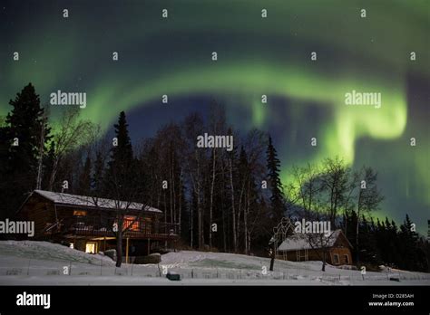 Fairbanks Alaska Aurora Borealis Lodge Hi Res Stock Photography And