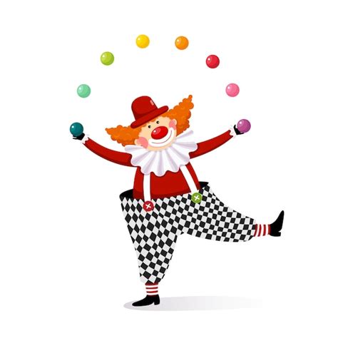 Premium Vector Vector Illustration Cartoon Of A Cute Clown Juggling
