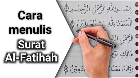 Belajar Menulis Surat Al Fatihah Eric Martin