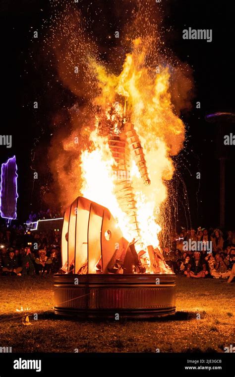 An Effigy Burning At The Conclusion Of A Festival Stock Photo Alamy