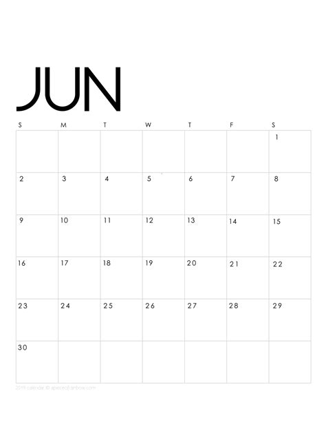Printable June 2019 Calendar Monthly Planner 2 Designs Flowers