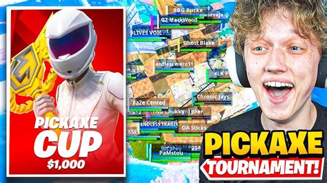 I Hosted A Pickaxe Only Tournament For 100 In Fortnite No Weapons
