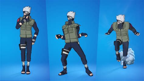 Kakashi Hatake Skin Showcase With Emotes And Dances Fortnite Battle