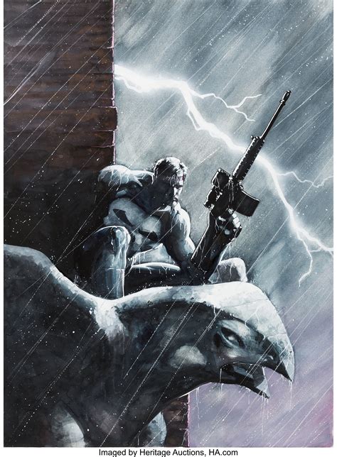 Jim Lee Punisher Magazine 14 Cover Painting Original Art Marvel