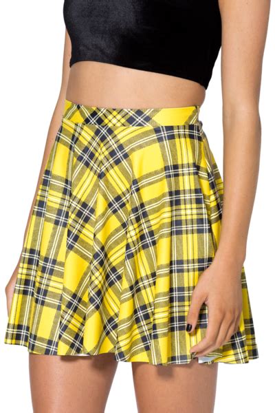 Tartan Yellow Skater Skirt Yellow Plaid Skirt Womens Pleated Skirt Yellow Tartan Skirt
