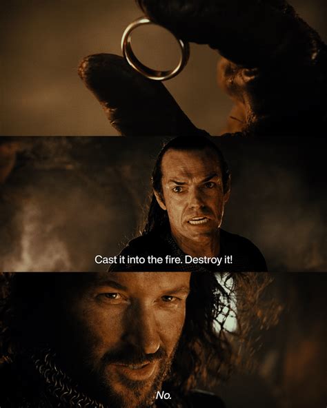 The Lord Of The Rings Elrond Tells Isildur To Cast The One Ring Into