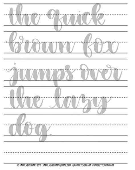 Brush Lettering Practice Sheets Printable Pdf Download Artofit