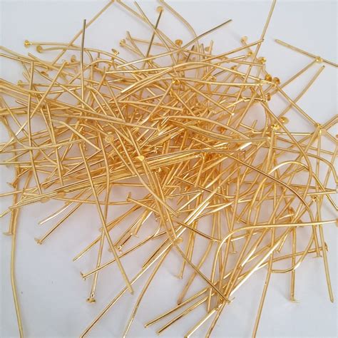 BULK Gold Plated Head Pins Approx G Bag Mm Long