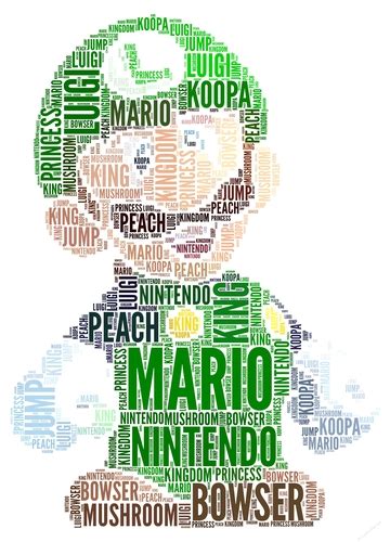 Super Mario Luigi Word Art Cup7387732229 Craftsuprint