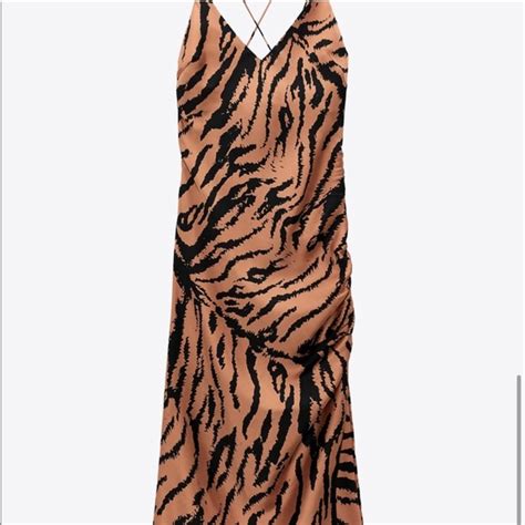 Zara Dresses Zara Silkesq Tiger Print Dress Poshmark