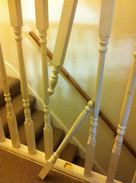 This selection of staircase items includes three curved wooden banister pieces and fifteen twist motif wrought iron spindles with swirled accents. Repair banister spindles - Handyman job in Harrow ...