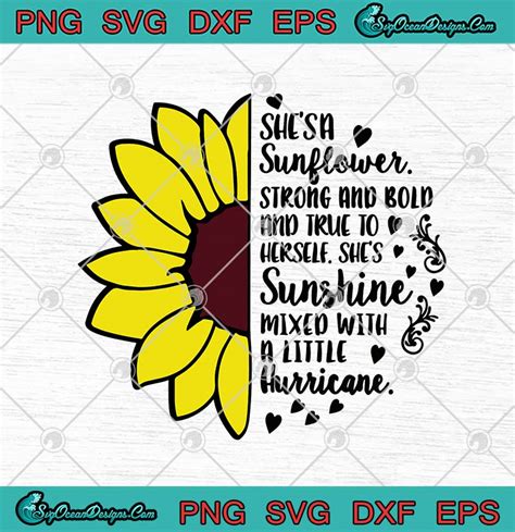 Download She's A Sunflower Strong And Bold And True To Herself SVG PNG EPS DXF - Hippie Girl SVG Cricut ...