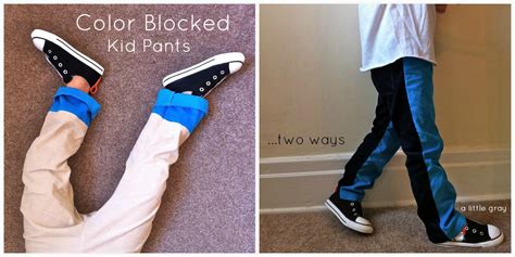 This little boy was washing his dad's car when his pants suddenly fell down. a little gray: Color Blocked Kid Pants Tutorial