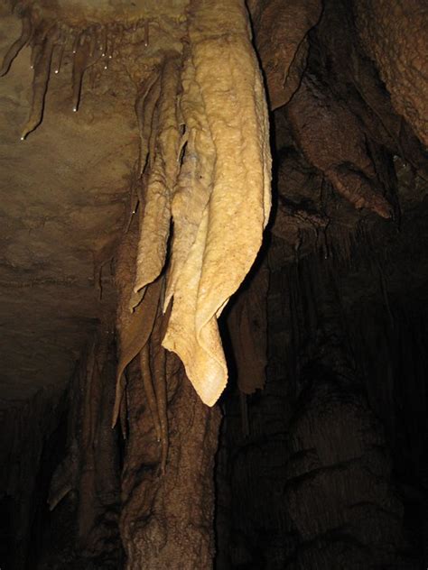 Travertine Draperies And Stalactites In Great Onyx Cave Flint Ridge