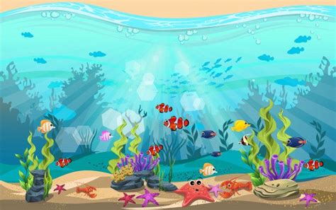 Premium Vector Underwater Life And Diverse Habitats Algae Starfish