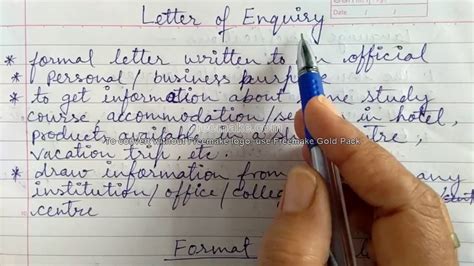 letter  enquiry  class   cbse format