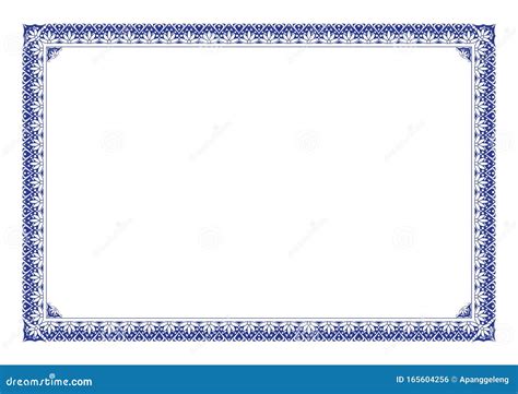 Certificate Frame Border Blue Stock Illustrations Certificate
