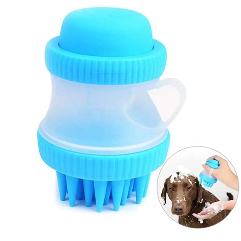 Pet Dog Cat Bathing Brushespet Grooming Hand Brush With Container For