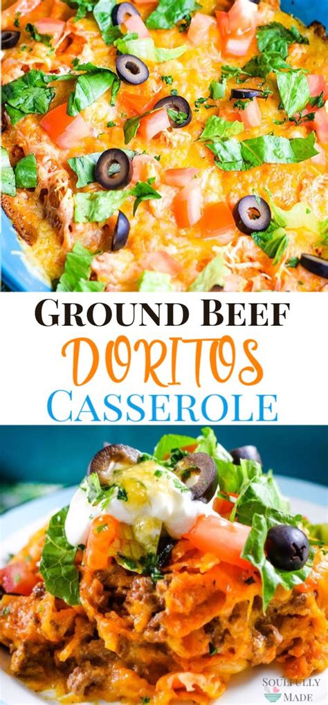 Dorito casserole with ground beef. Ground Beef Doritos Casserole