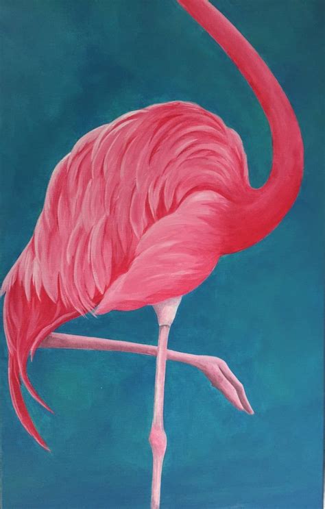 Flamingo Painting Pink Flamingo Flamingos Acrylic Painting Prints