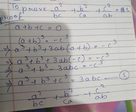 If A Bandc Are ·all Non Zero Abc 0 Prove That A² ÷bc B2÷cac2÷ab