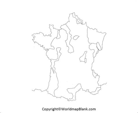 Printable Blank Map Of France Outline Transparent PNG Map