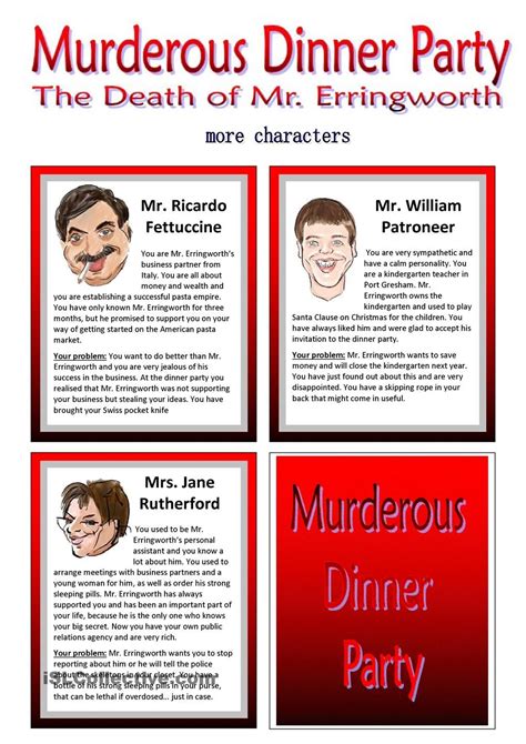 The best house party games for adults. Murderous Dinner Party - ROLEPLAY - Conversation Cards - 7 ...