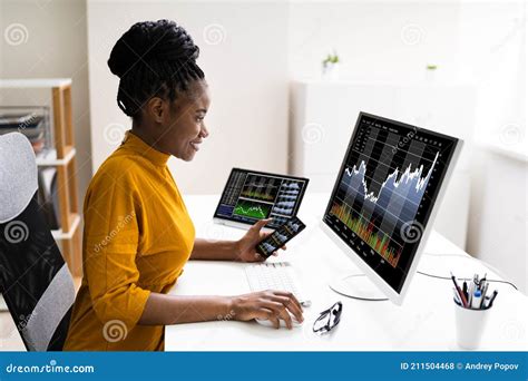 African American Business Data Analyst Woman Stock Photo Image Of
