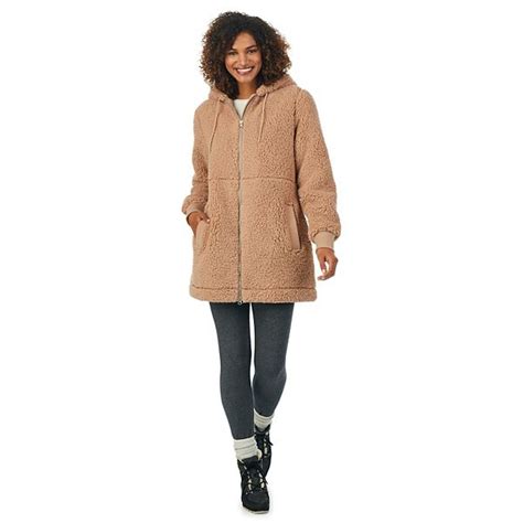 Womens Cuddl Duds Cozy Sherpa Hooded Anorak Jacket