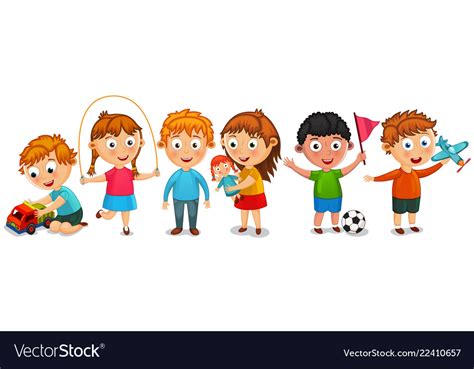 Funny Kids Isolated Royalty Free Vector Image Vectorstock