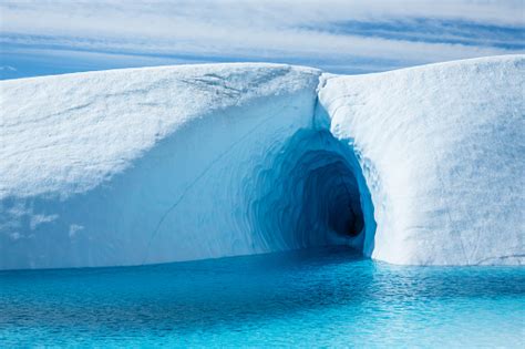 Deep Ice Cave Entrance Underwater On The Matanuska Glacier