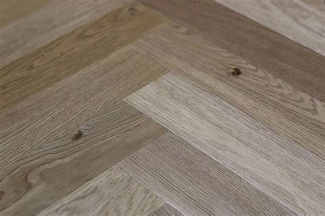 Natural Engineered Flooring Oak Herringbone Light Smoked Brushed Uv