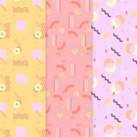 Free Vector Collection Of Colorful Memphis Patterns