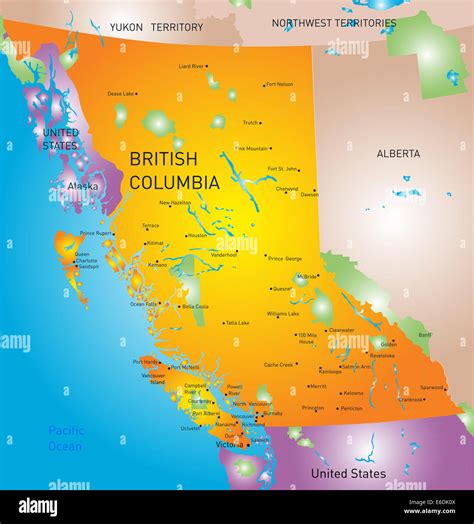 British Columbia Province Map Stock Photo 72829706 Alamy