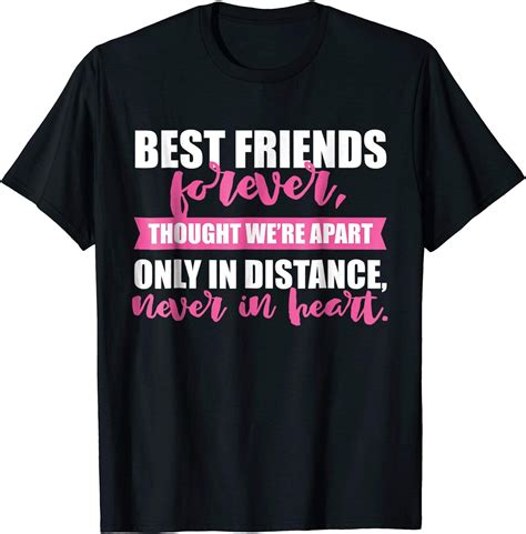 Womens Best Friends Forever Long Distance Friendship T Shirt Xl