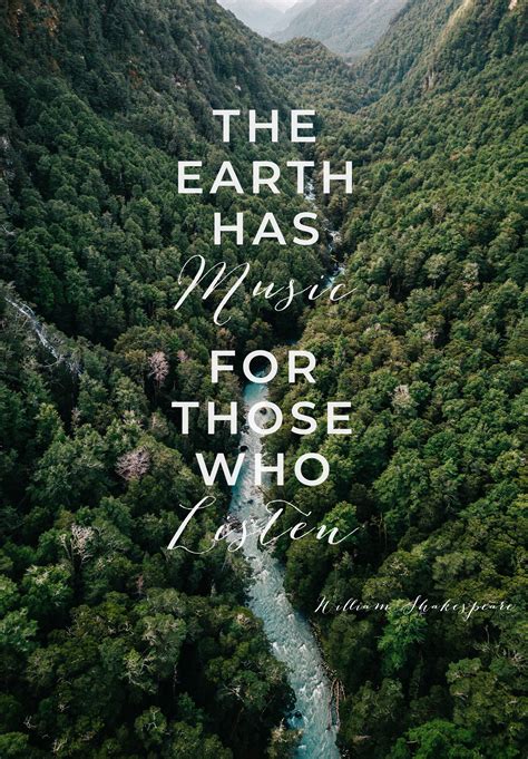 The Earth Has Music For Those Who Listen To You Poster With Mountains