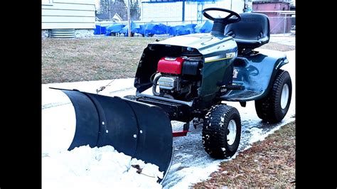 Homemade Lawn Tractor Snow Plow Youtube