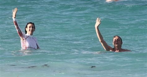 Sir Paul Mccartney And Wife Nancy Shevell Play In The Sea In St Barts Mirror Online