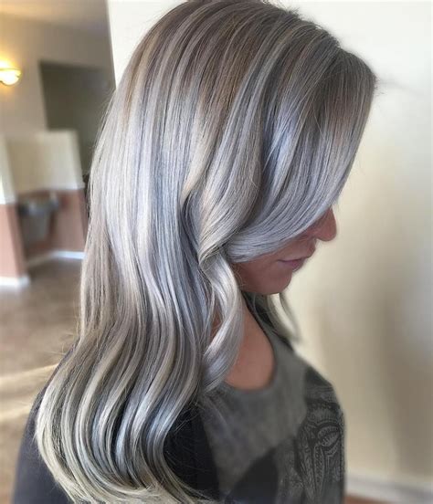 Ideas Of Gray And Silver Highlights On Brown Hair Gray Hair Highlights Dark To Light Hair