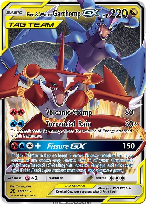 I would recommend pikachu&zecrom tag team gx if you are looking for a good. Fire & Water Garchomp GX Tag Team Custom Pokemon Card ...