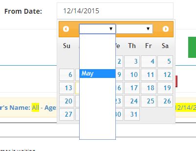 Jquery Datepicker Calendar With Dropdown Month And Year In Aspnet Images