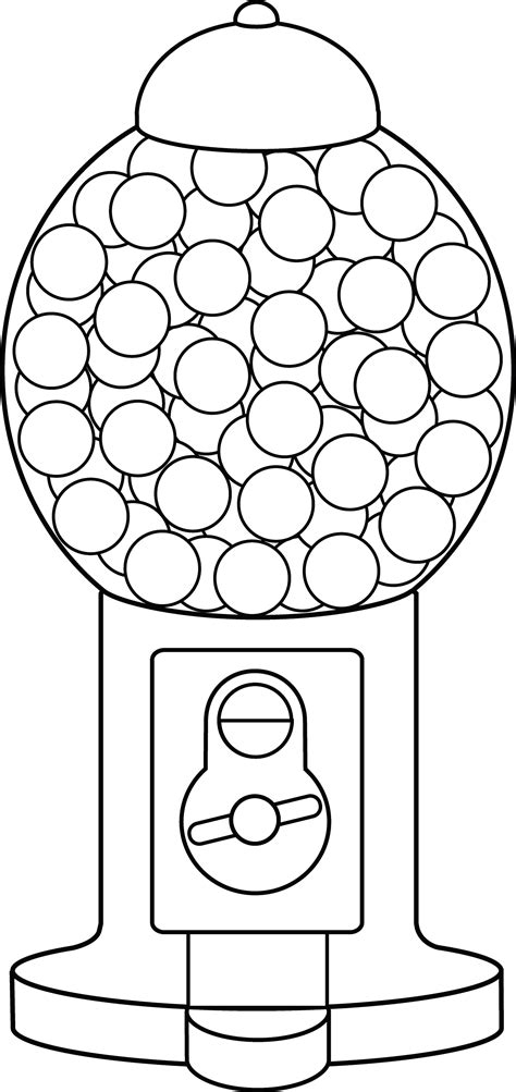 Gumball Machine Coloring Page - Free Clip Art